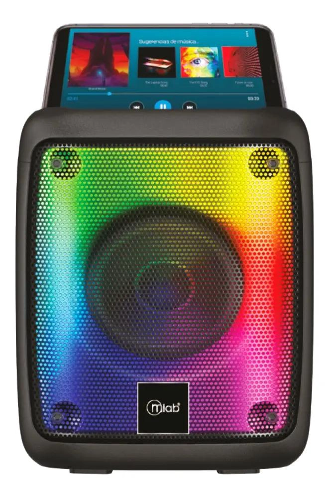 PARLANTE PORTATIL FLAMING SQUARE CON BLUETOOTH Y FM - 5