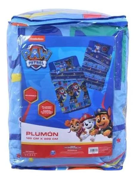 PLUMON INFANTIL 1.5 PLAZAS CON DISEÑO PAW PATROL - 2