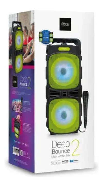 PARLANTE BLUETOOTH DEEP BOUNCE 2 CON MICROFONO VERDE - 5