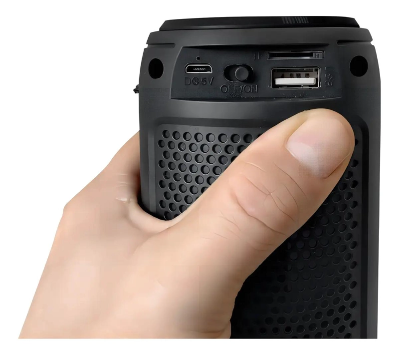 PARLANTE PORTATIL BLUETOOTH CON MICROFONO Y RADIO FM - 5