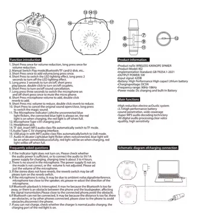 PARLANTE MINI BLUETOOTH RECARGABLE CON MICROFONO - 3