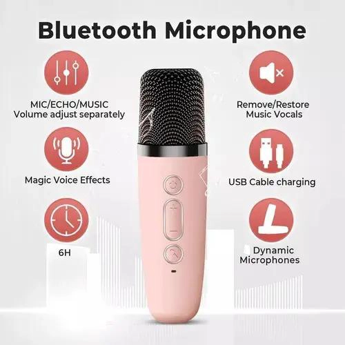 MINI PARLANTE PORTATIL CON MICROFONO Y LUCES LED - 3