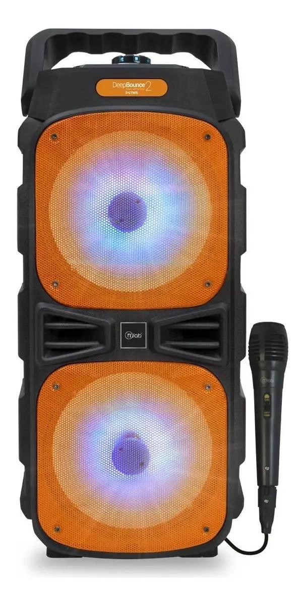 PARLANTE BLUETOOTH PORTATIL NARANJA 3000W CON KARAOKE - 3