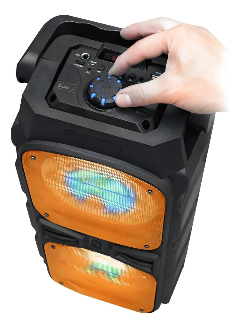 PARLANTE BLUETOOTH PORTATIL NARANJA 3000W CON KARAOKE - 4