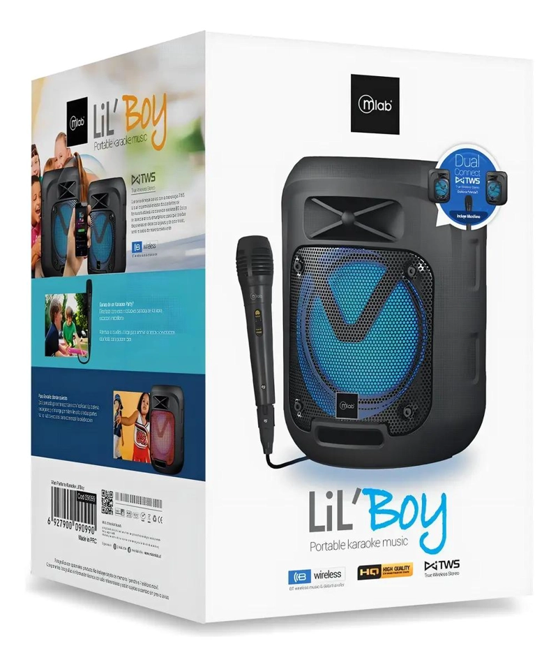 PARLANTE PORTATIL KARAOKE BLUETOOTH NEGRO CON MICROFONO - 2