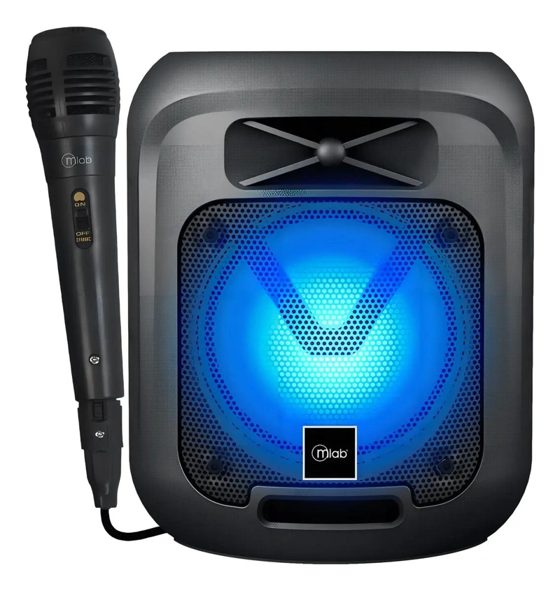 PARLANTE PORTATIL KARAOKE BLUETOOTH NEGRO CON MICROFONO - 3
