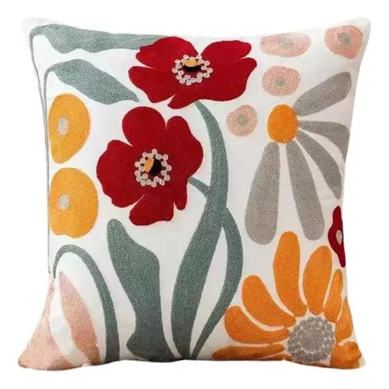 SET 4 FUNDAS DE COJIN FLORAL 45X45 CM CON RELLENOS - 1