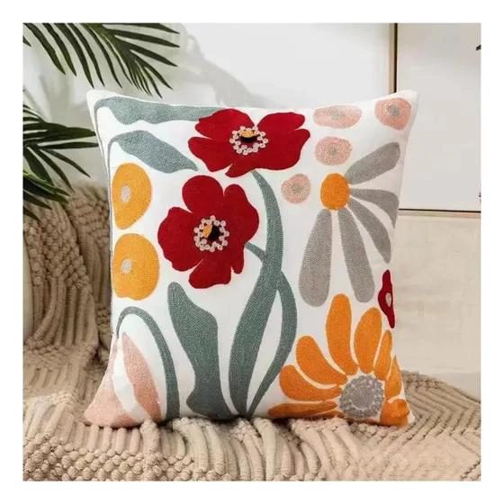 SET 4 FUNDAS DE COJIN FLORAL 45X45 CM CON RELLENOS - 2