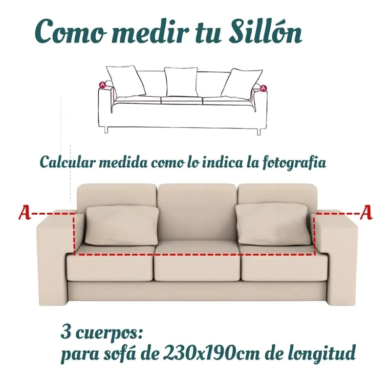 SET 3 FUNDAS CUBRESILLONES 3+1+1 ALTA CALIDAD - 5