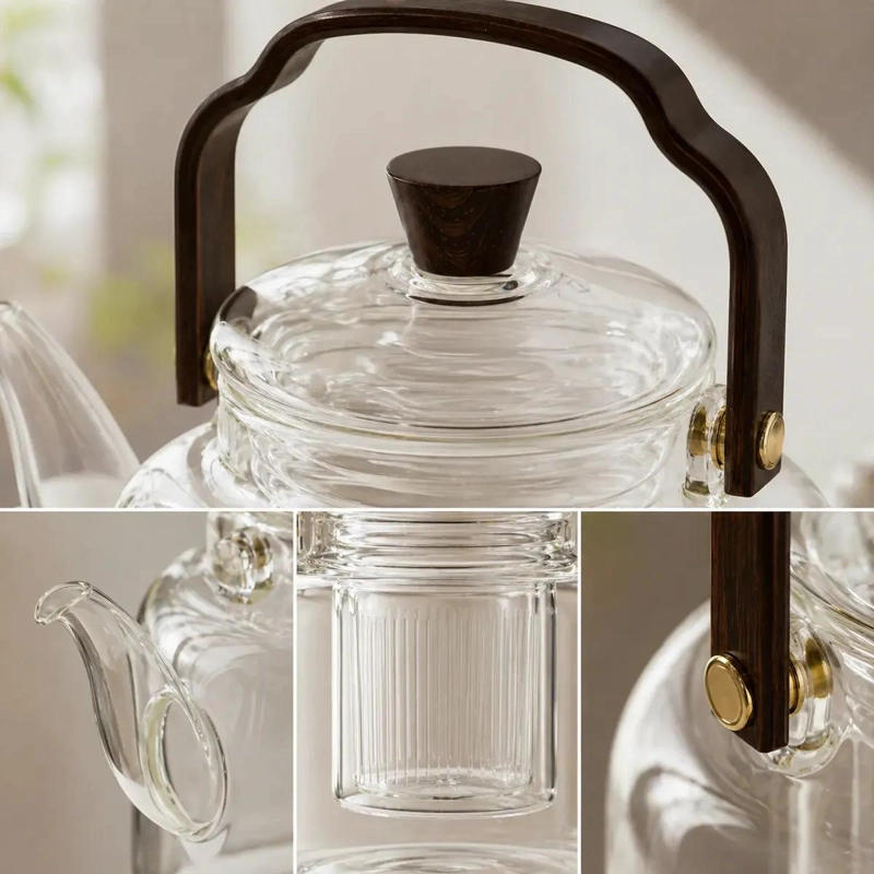 TETERA DE VIDRIO BOROSILICATO CON INFUSOR PARA TE - 5