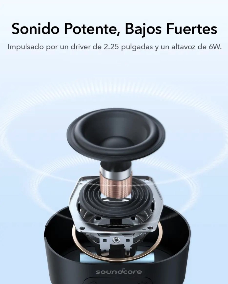 PARLANTE BLUETOOTH PORTATIL 6W CON LUCES DINAMICAS Y BASS - 3