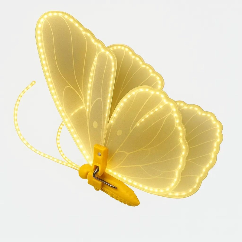 MARIPOSA LED 40 CM CON MOVIMIENTO EN ALAS Y SOPORTE - 3