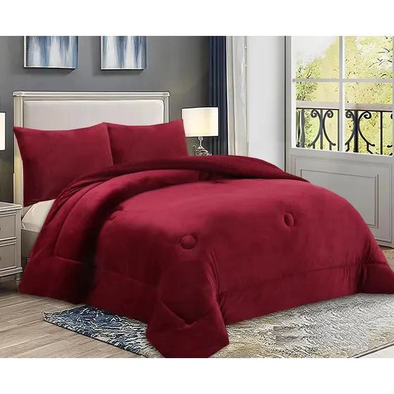CUBRECAMA KING PLUSH 3 PIEZAS BURDEOS 250X270 - 1
