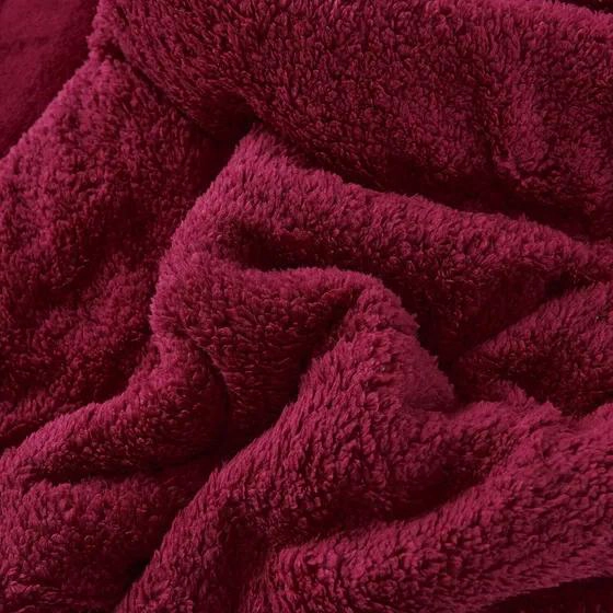 CUBRECAMA KING PLUSH 3 PIEZAS BURDEOS 250X270 - 5