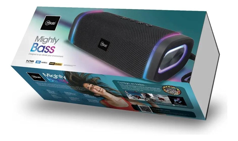 PARLANTE BLUETOOTH MIGHTY BASS 9300 TWS NEGRO - 5