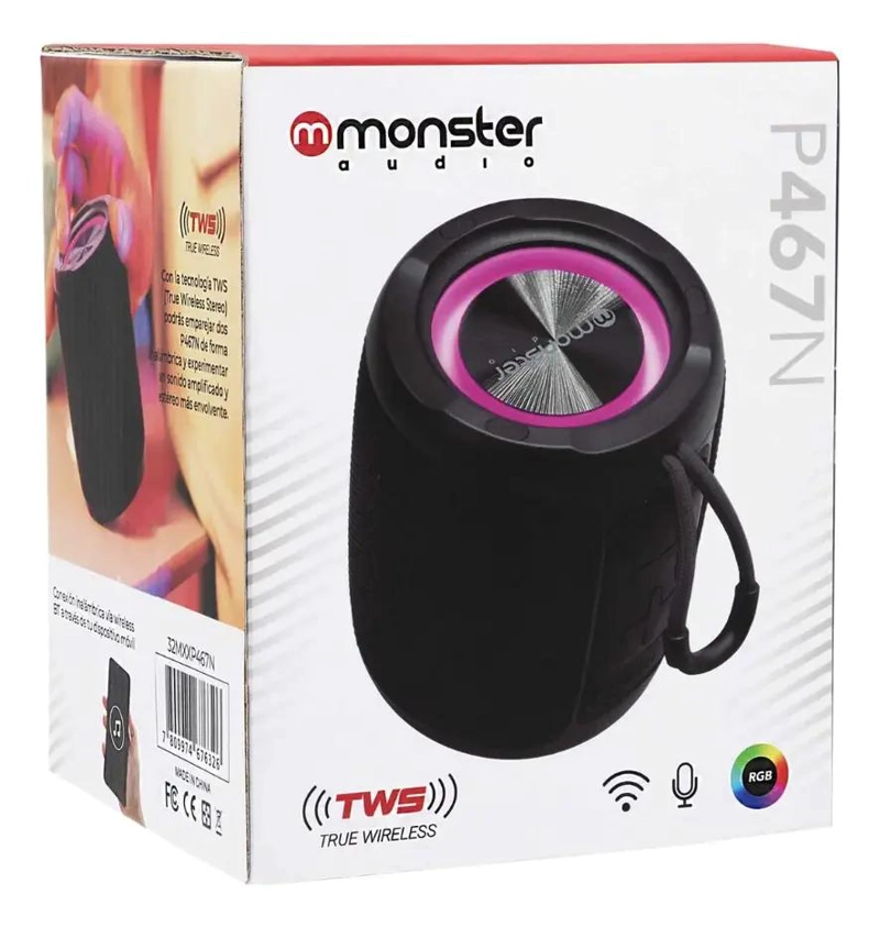 PARLANTE BLUETOOTH TWS NEGRO CON SONIDO POTENTE - 2