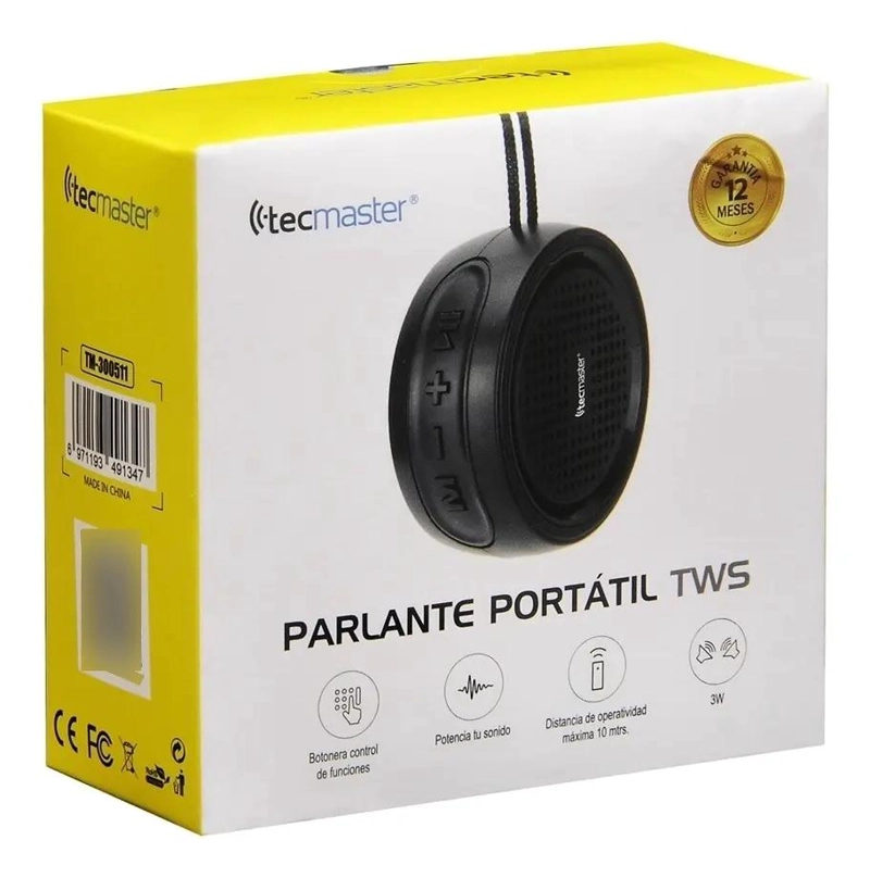 PARLANTE PORTATIL TWS 3W COLOR NEGRO - 3