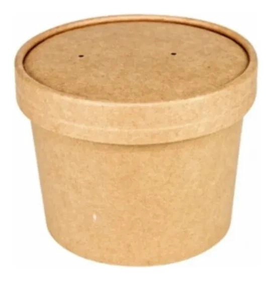 POTE KRAFT CON TAPA CARTON PARA ALIMENTOS 8OZ PACK 25 - 4