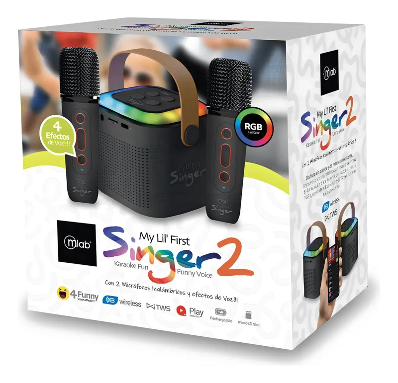 PARLANTE KARAOKE PORTATIL BLUETOOTH CON 2 MICROFONOS - 5