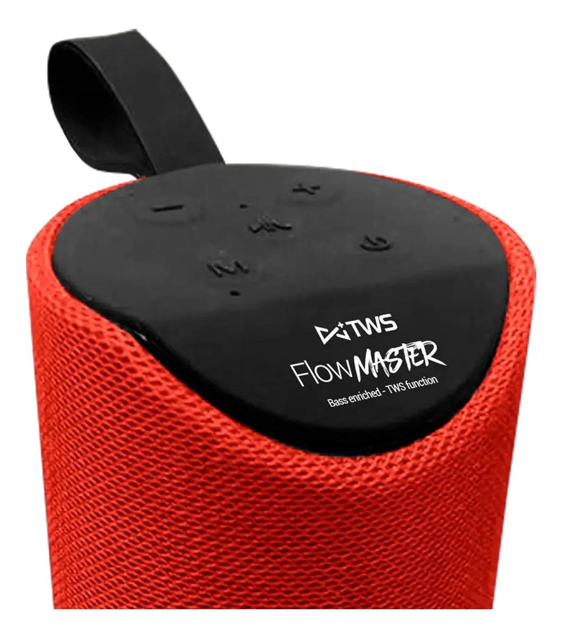 PARLANTE BLUETOOTH TWSFLOW ROJO CON RADIO FM Y TWS - 3