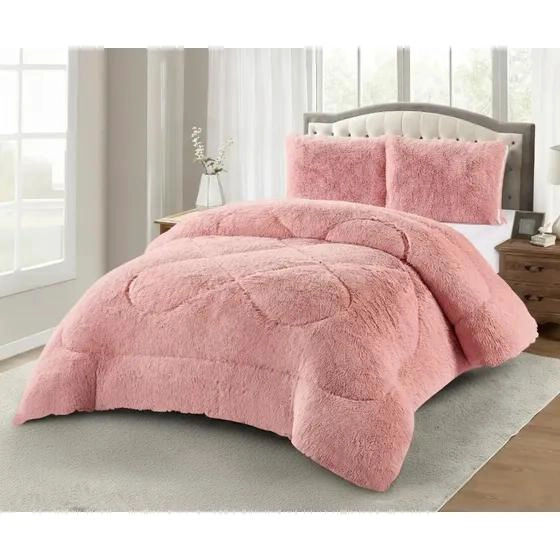 PLUMON PELUDO PALO DE ROSA 2 PLAZAS 230X250 CM CON CHIPOR - 2