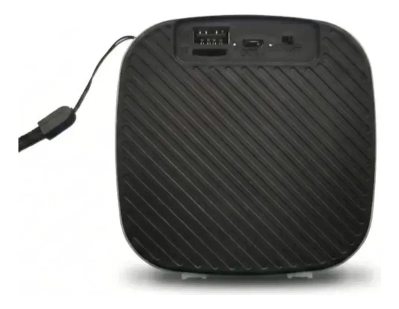 PARLANTE MINI FLAMING CUBE CON RADIO FM NEGRO - 4