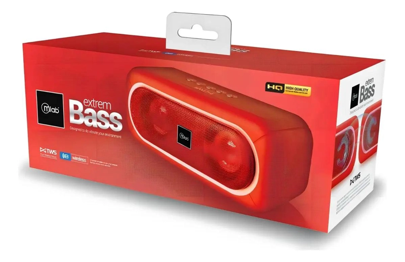 PARLANTE BLUETOOTH EXTREM BASS TWS 8908 ROJO - 4