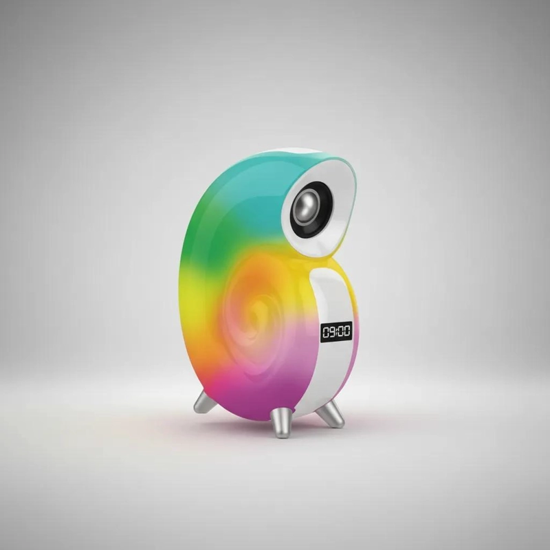 PARLANTE BLUETOOTH CON DISEÑO DE CARACOL Y LUZ RGB - 1