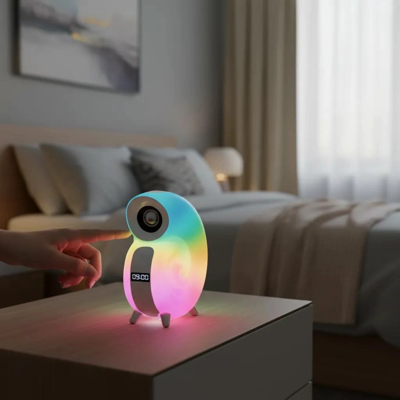 PARLANTE BLUETOOTH CON DISEÑO DE CARACOL Y LUZ RGB - 3