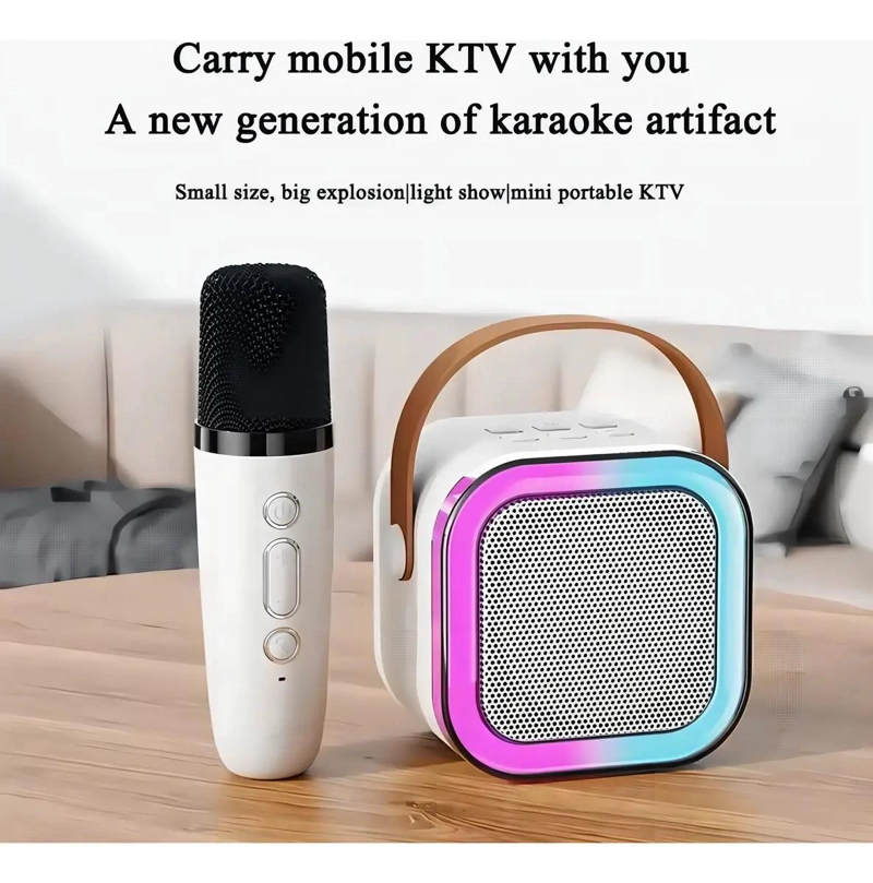 PARLANTE KARAOKE BLUETOOTH K12 CON MICROFONO CORAL - 2
