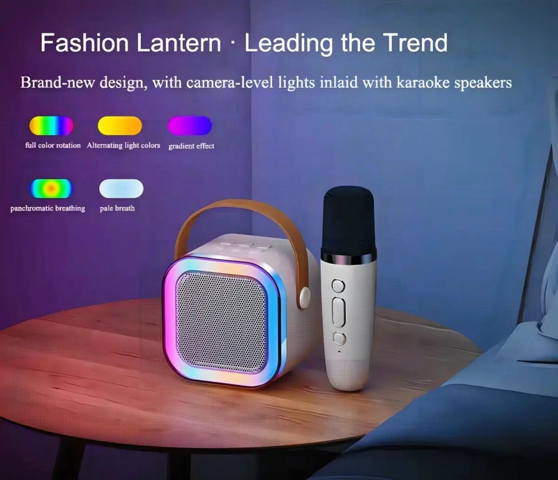 PARLANTE KARAOKE BLUETOOTH K12 CON MICROFONO CORAL - 4