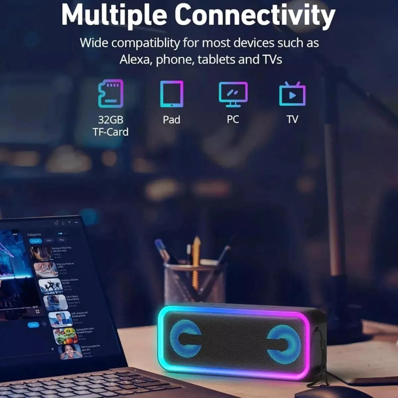 PARLANTE BLUETOOTH INALAMBRICO CON SONIDO ESTE REO Y LUZ R - 2
