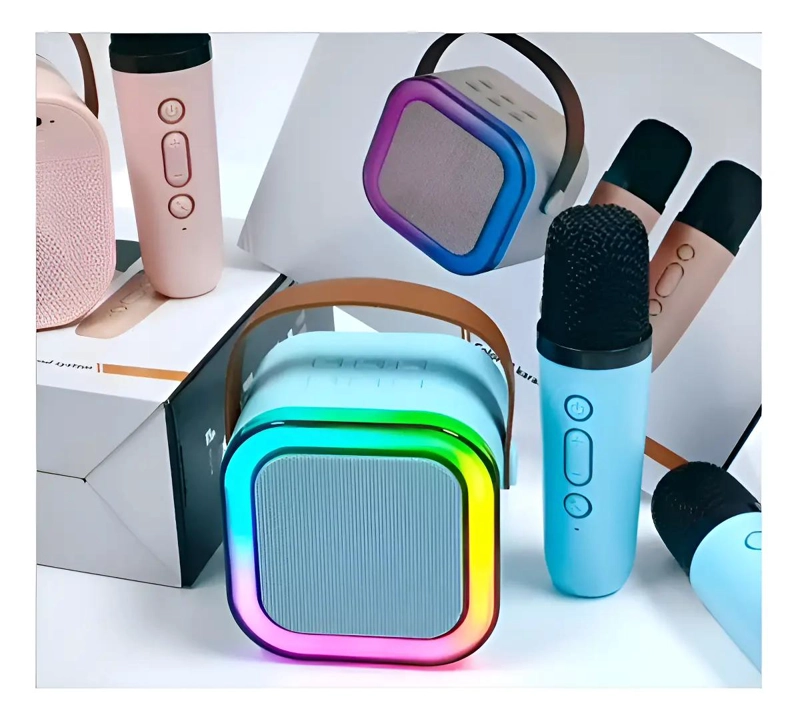 MINI PARLANTE PORTATIL BLUETOOTH CON MICROFONO CELESTE - 2