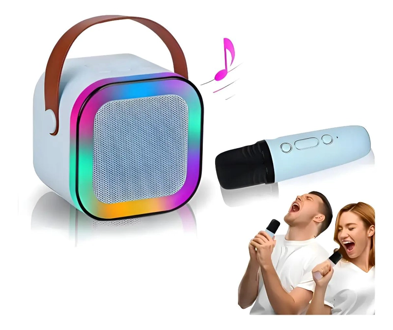 MINI PARLANTE PORTATIL BLUETOOTH CON MICROFONO CELESTE - 4