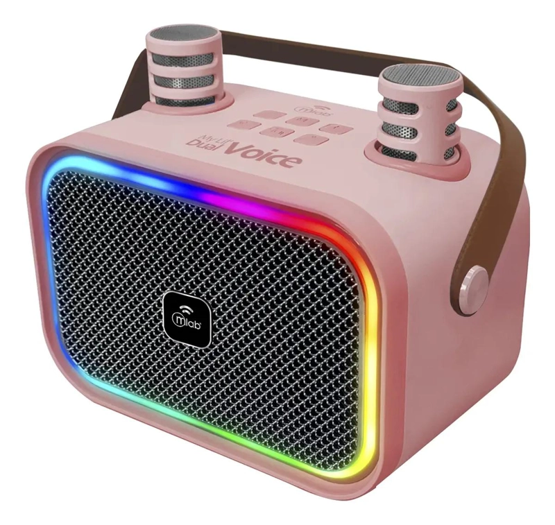 MINI PARLANTE KARAOKE INFANTIL CON 2 MICROFONOS INALAMBR - 2