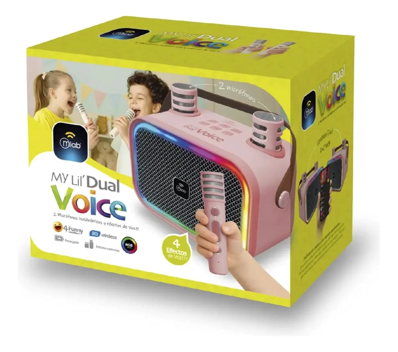 MINI PARLANTE KARAOKE INFANTIL CON 2 MICROFONOS INALAMBR - 3