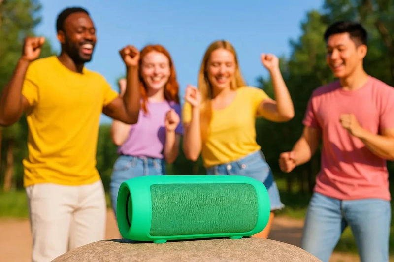 PARLANTE BLUETOOTH PORTATIL 10W CON BATERIA 6000MAH VERDE - 3