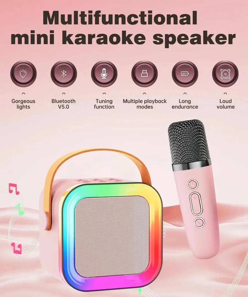 PARLANTE BLUETOOTH PORTATIL K12 CON MICROFONO Y KARAOKE - 5
