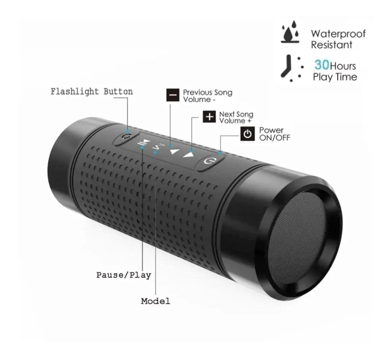 PARLANTE BLUETOOTH INALAMBRICO CON FUNCION LINTERNA - 3