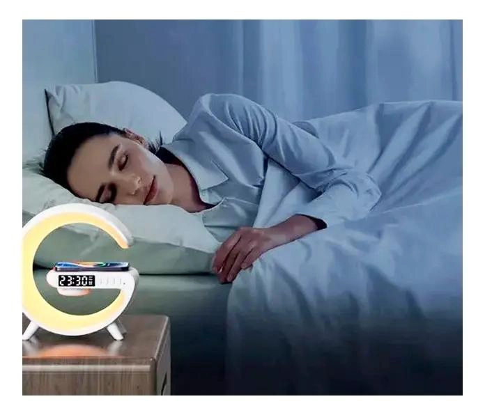 PARLANTE MINI BLUETOOTH CON LAMPARA, RELOJ Y ALARMA - 4
