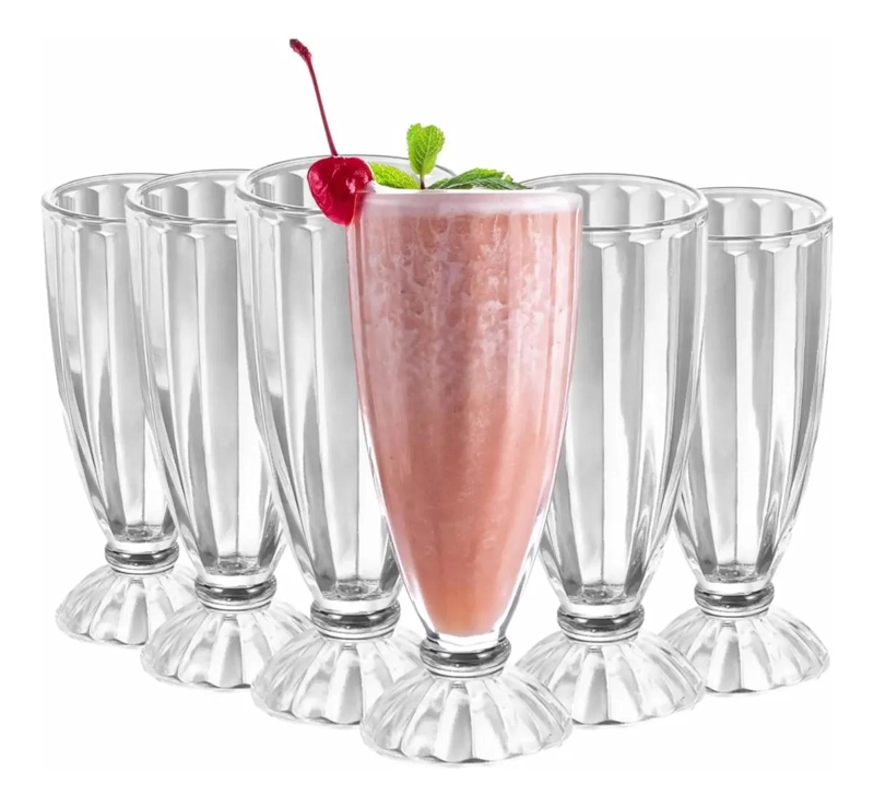 SET DE 6 VASOS PARA HELADO, JUGO Y MILKSHAKE - 2