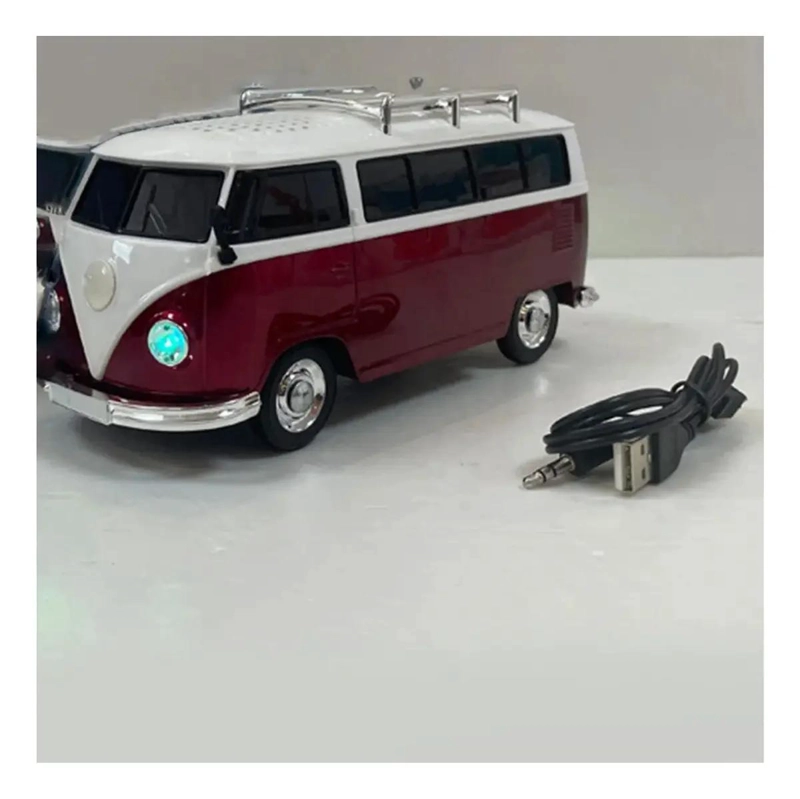PARLANTE BLUETOOTH RETRO ROJO CON RADIO FM Y LED - 3