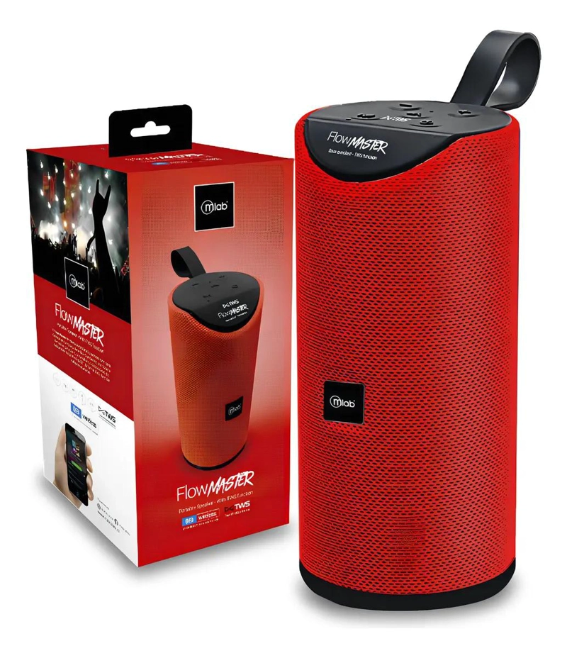 PARLANTE BLUETOOTH FLOW MASTER TWS ROJO CON MICROFONO - 5