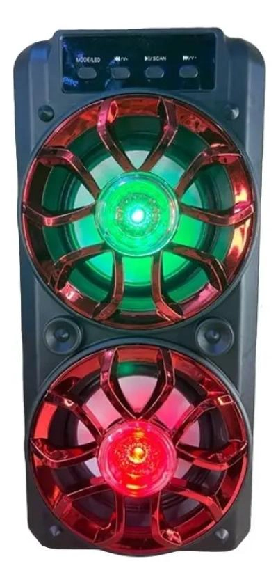PARLANTE BLUETOOTH CON LUCES LED RGB ROJO - 1