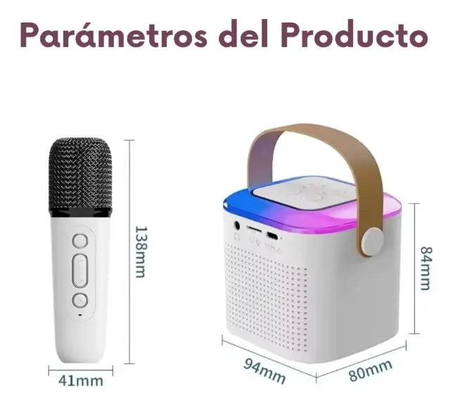 MINI PARLANTE INALAMBRICO KARAOKE CON MICROFONO Y USB - 4