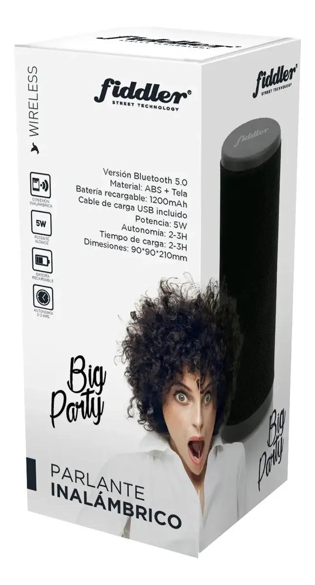 PARLANTE PORTATIL BLUETOOTH BIG PARTY NEGRO - 3