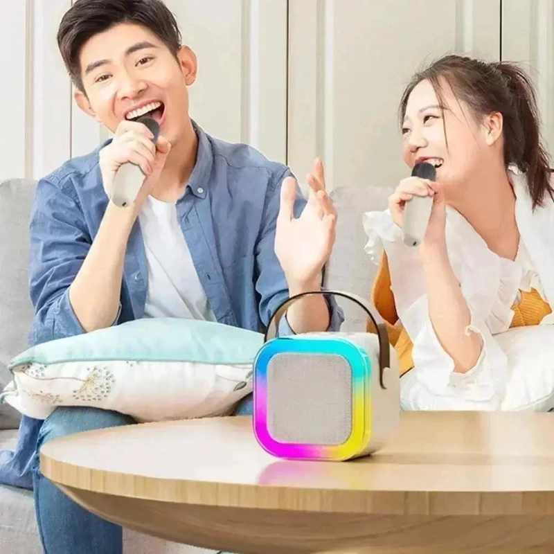 MINI PARLANTE KARAOKE BLUETOOTH CON 2 MICROFONOS - 2