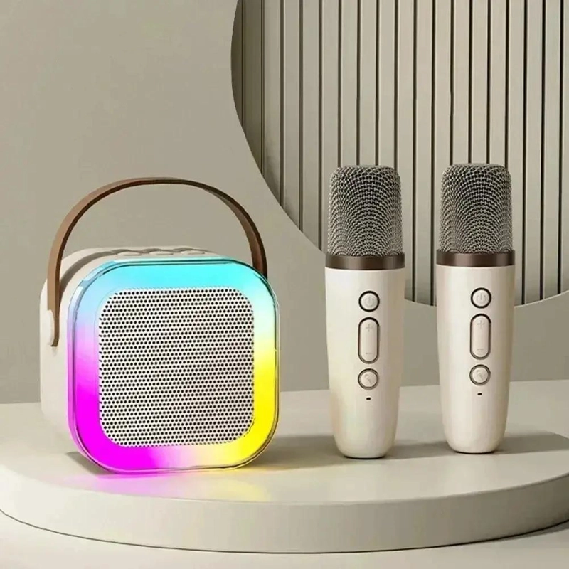 MINI PARLANTE KARAOKE BLUETOOTH CON 2 MICROFONOS - 4
