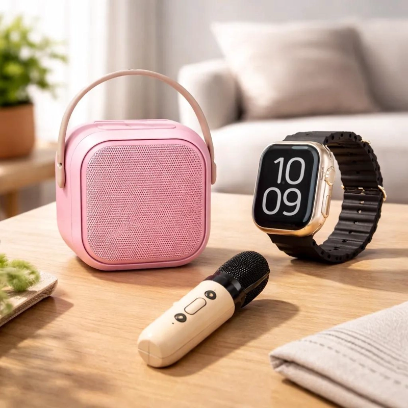 GENÉRICO PARLANTE BLUETOOTH CON MICROFONO Y SMARTWATCH 7 EN 1