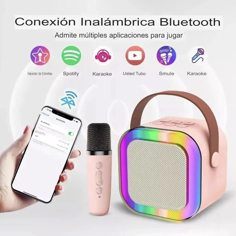 MINI PARLANTE KARAOKE BLUETOOTH PORTATIL CON MICROFONO - 2